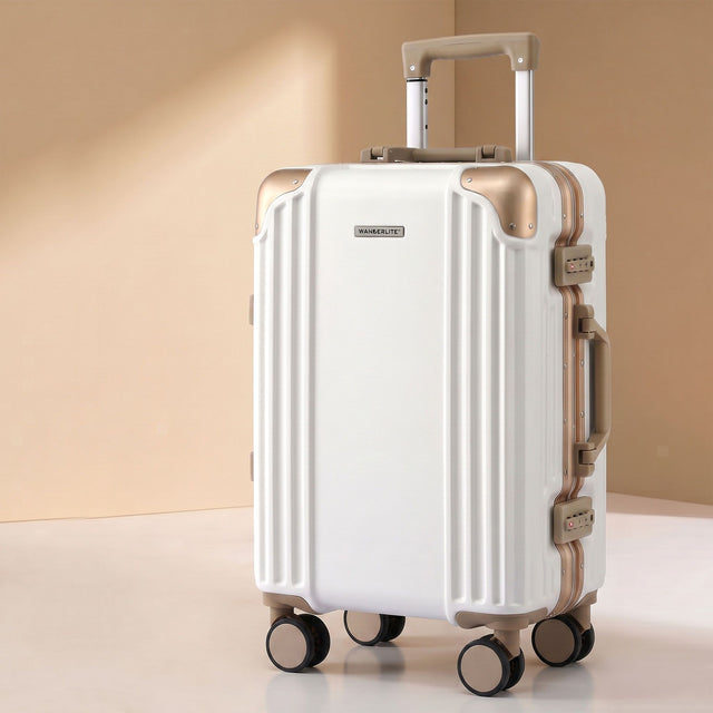 Wanderlite 20" Aluminium Frame Carry Luggage Suitcase TSA Lock Spinner - Gold