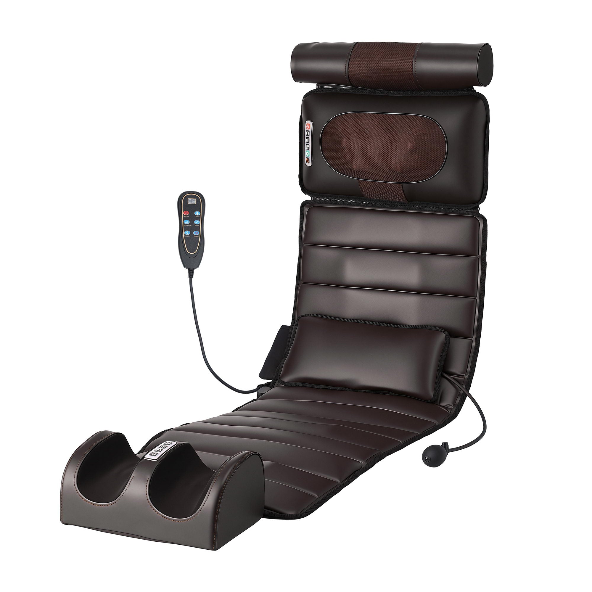 Livemor Massage Mat Kneading Neck Foot Massager Heated Vibration Airbag Mattress
