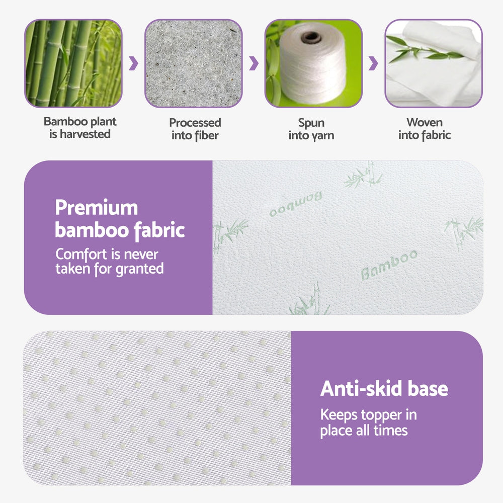 Giselle 8cm Memory Foam Mattress Topper Lavender - MATTRESS-TOP-7Z-8LA-Q
