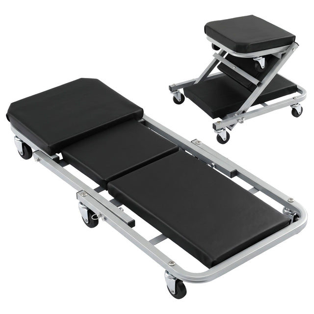 Giantz Garage Creeper 2-in-1 Mechanic Stool Rolling Automotive Z Creeper Seat