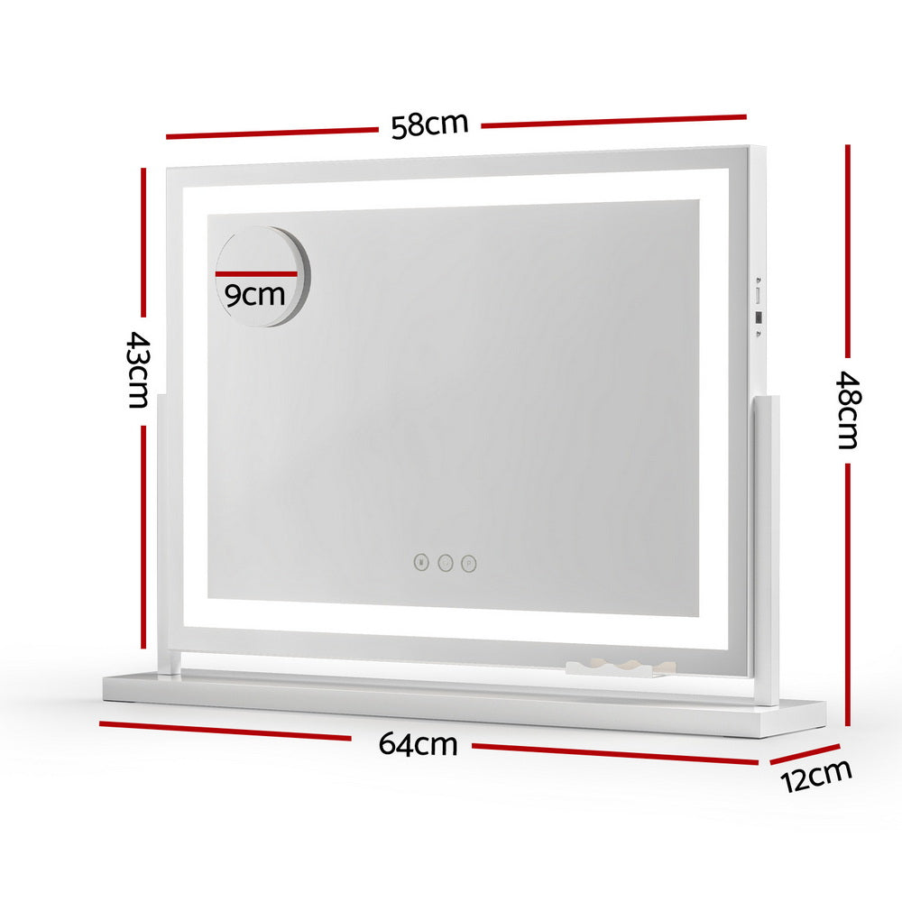 Embellir Makeup Mirror 58x46cm 360～ Rotatable Vanity - MM-FRAMELS-5846LED-GS-ZJ
