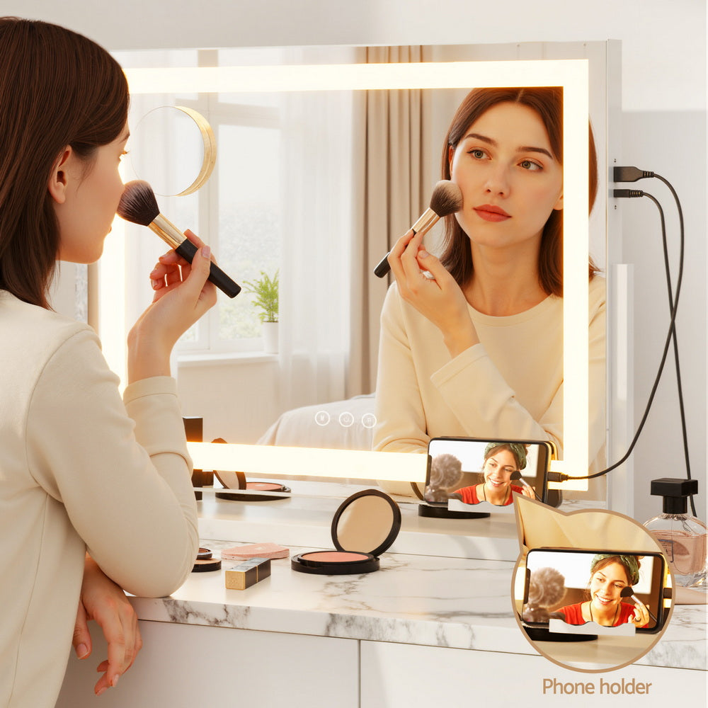 Embellir Makeup Mirror 58x46cm 360～ Rotatable Vanity - MM-FRAMELS-5846LED-GS-ZJ