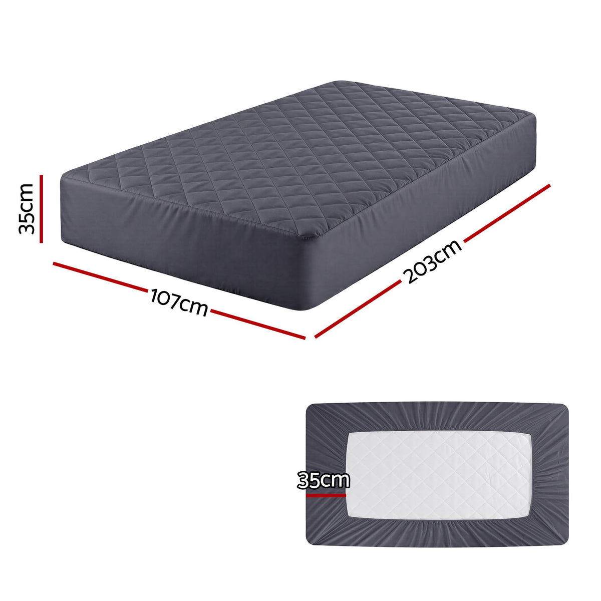 Giselle Water-Resistant Mattress Protector Microfiber 360° Fit King Single