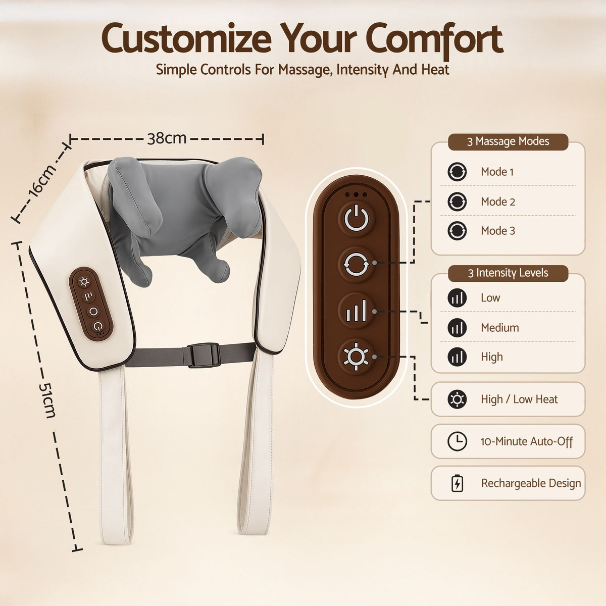 Livemor Neck Massager with Heat Pillow Shiatsu Shoulder Back Massager Pain Relief Tissue Kneading