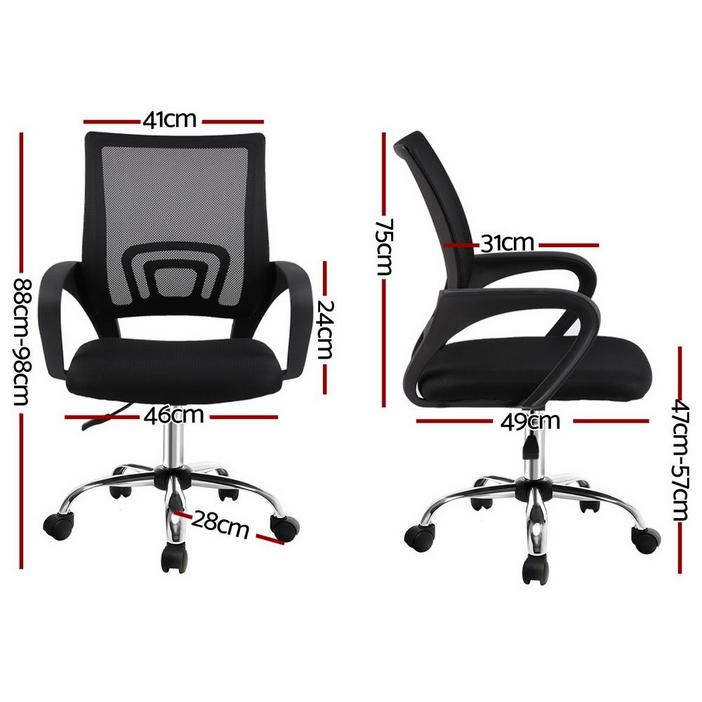 Artiss Mesh Office Chair Mid Back Black - OCHAIR-G-2004-BK