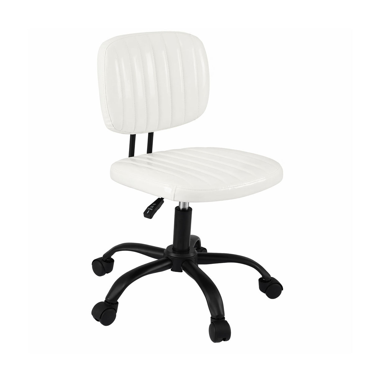 Artiss Armless Office Chair with Wheels, Ergonomic PU - OCHAIR-M-1142-PU-WH
