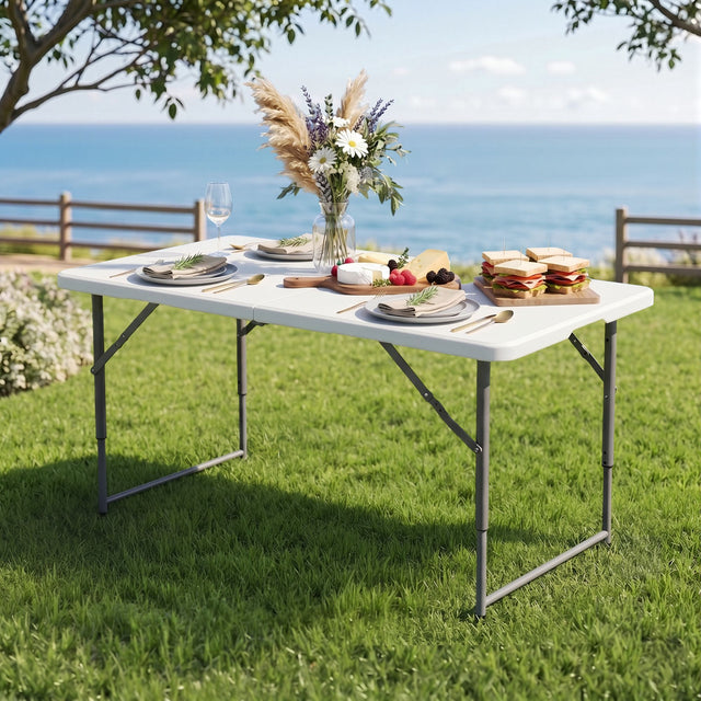 Gardeon 123cm Folding Camping Table Adjustable