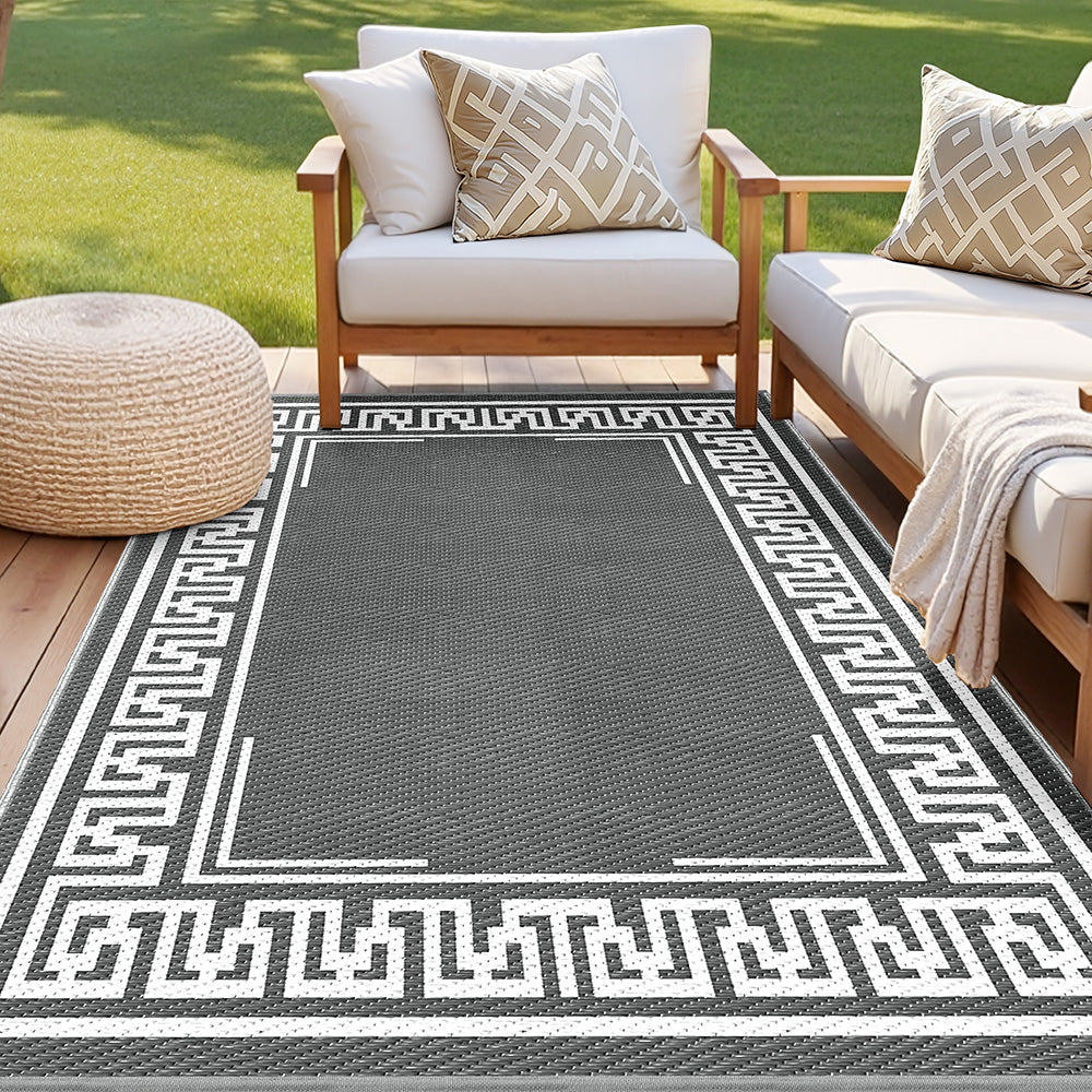 Gardeon Outdoor Rugs 152x244cm Large Carpet Reversible - OR-5X8FT-FRAME-GY