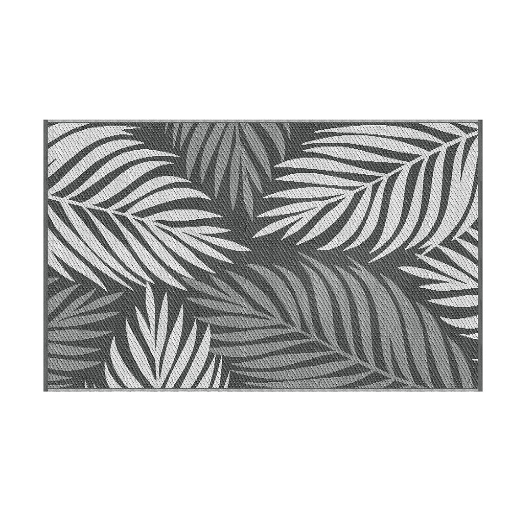 Gardeon Outdoor Rugs 152x244cm Large Carpet Reversible Area - OR-5X8FT-LEAF-GY