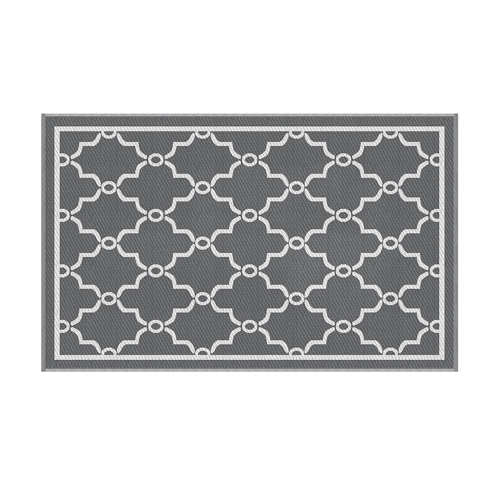 Gardeon Outdoor Rugs 152x244cm Large Carpet Reversible - OR-5X8FT-MAROC-GY