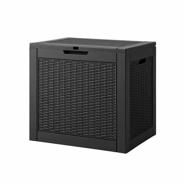 Gardeon Outdoor Storage Box 118L Lockable Garden Toy Tool Rattan-Texture Black