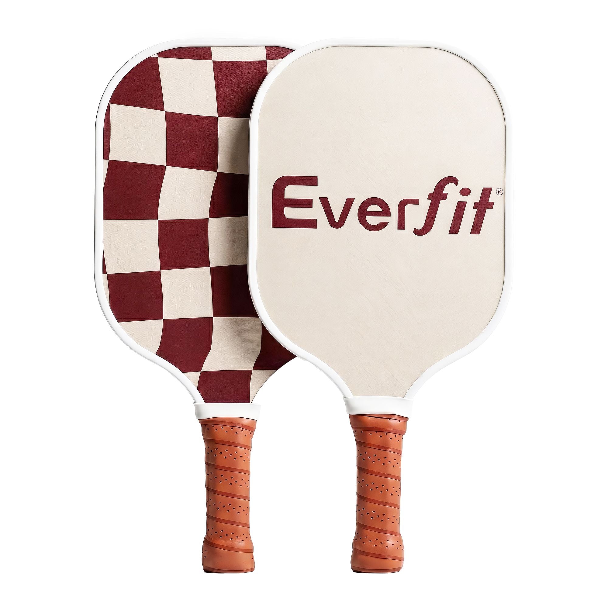 Everfit Pickleball Paddle Set Fibreglass Racquet Honeycomb Core With Bag Brown