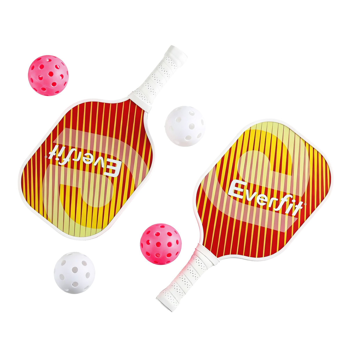 Everfit Pickleball Paddle Set Fibreglass Racquet Honeycomb Core With Bag Orange