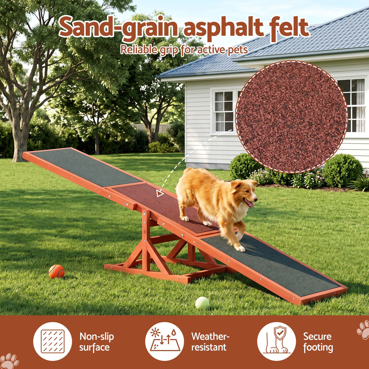 i.Pet Dog Agility Equipment Pet Seesaw Obedience Training - PET-AGILITY-180-BR