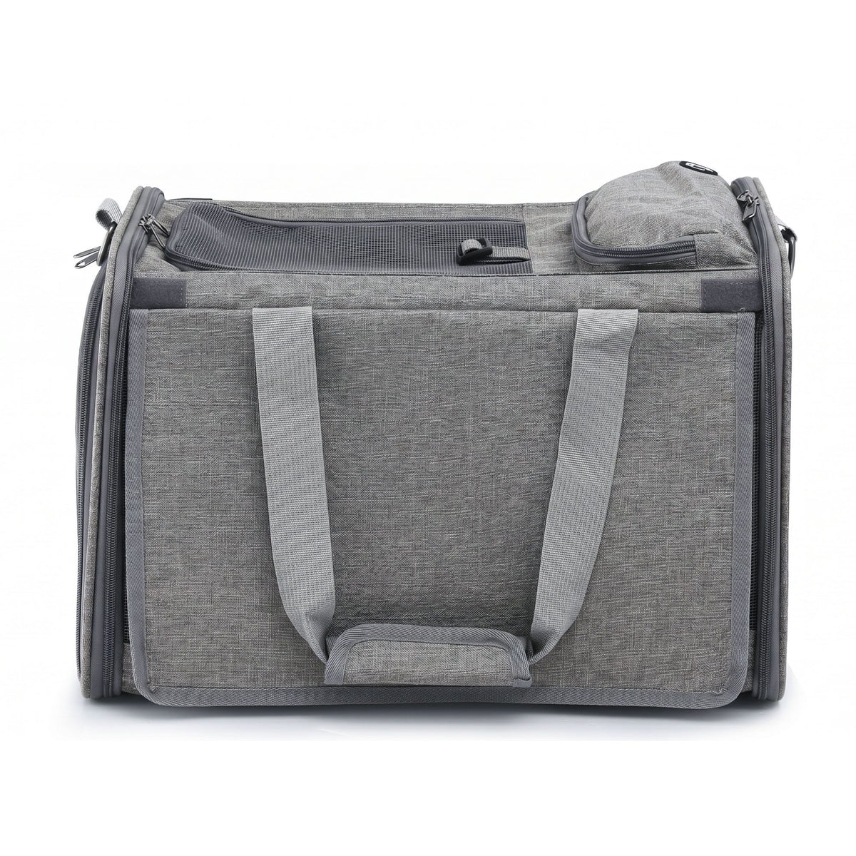 i.Pet Pet Carrier Bag Foldable Dog Cat Durable Crate Travel Cage Portable Car Kennel Grey
