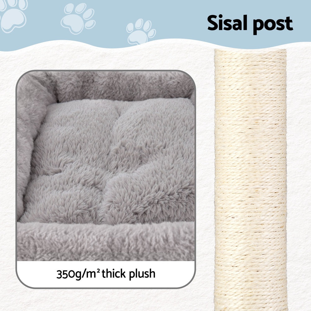 i.Pet Cat Tree 67cm Tower Scratching Post Trees Scratcher Condo House Light Grey