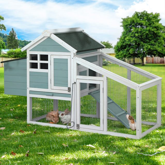 i.Pet 150x60x93cm Chicken Coop Rabbit Hutch Wooden
