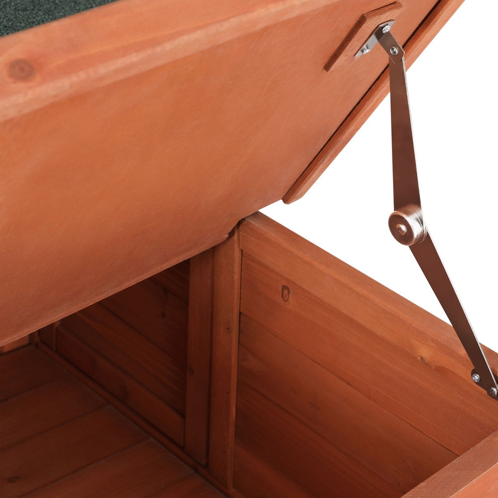 i.Pet Outdoor Cat House Rabbit Hutch Wooden Shelter Indoor Cat - PET-CH-2DOOR-BR