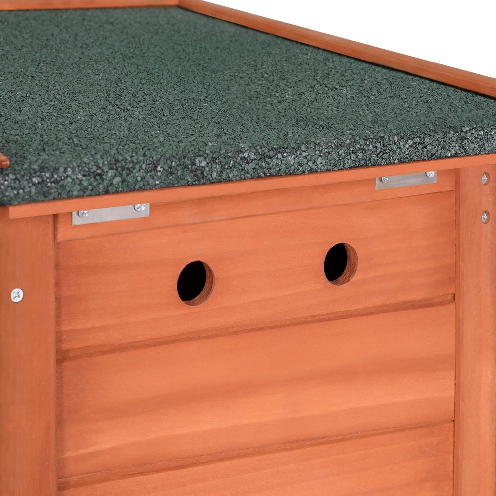 i.Pet Outdoor Cat House Rabbit Hutch Wooden Shelter Indoor Cat - PET-CH-2DOOR-BR