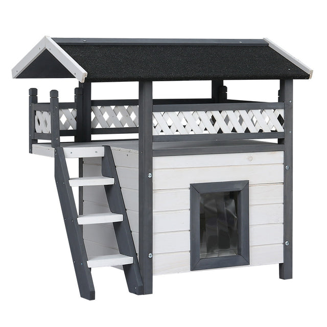 i.Pet Outdoor Cat House 77cm 50cm 73cm Rabbit Hutch Wooden Condo Small Cat House