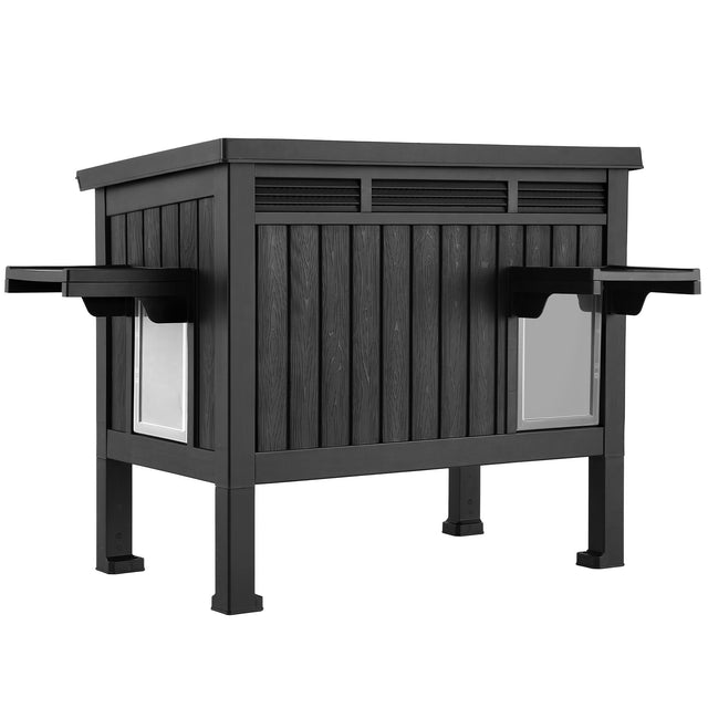 i.Pet Outdoor Cat House Pet Kennel Enclosure Cat Shelter Condo - Black