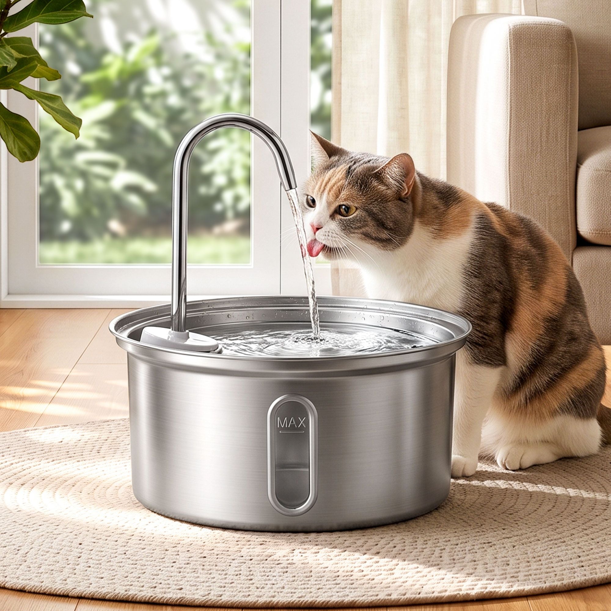 i.Pet 3.2L Cat Water Fountain Pet Feeder Dog Drinking Dispenser 304 Stainless Steel