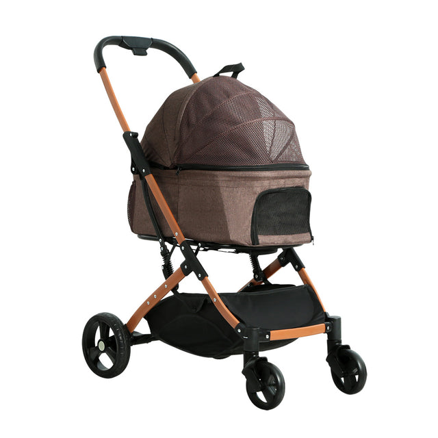 i.Pet Pet Stroller Dog Large Carrier Travel Foldable 4 Wheels Pushchair Double
