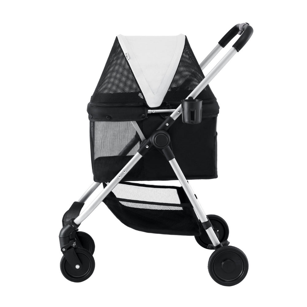 i.Pet Pet Stroller Pram Dog Cat Carrier Cage Large Travel - PET-STROLLER-92-BW