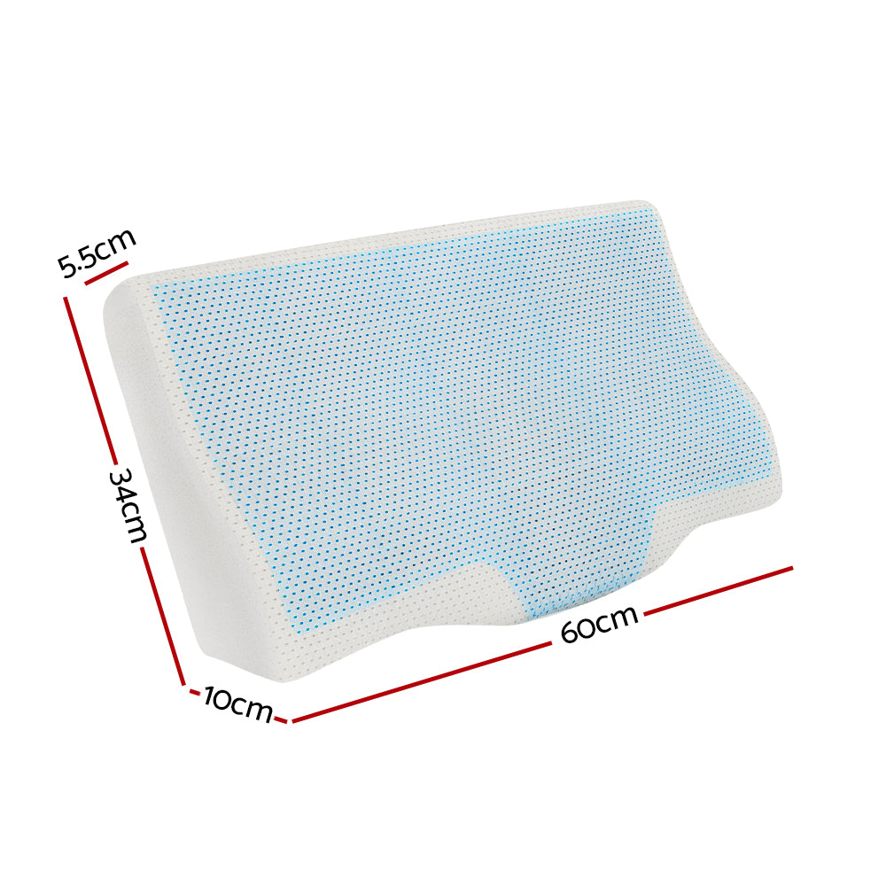 Giselle Cervical Pillow Memory Foam Contour Pillow Neck Support Cool Gel