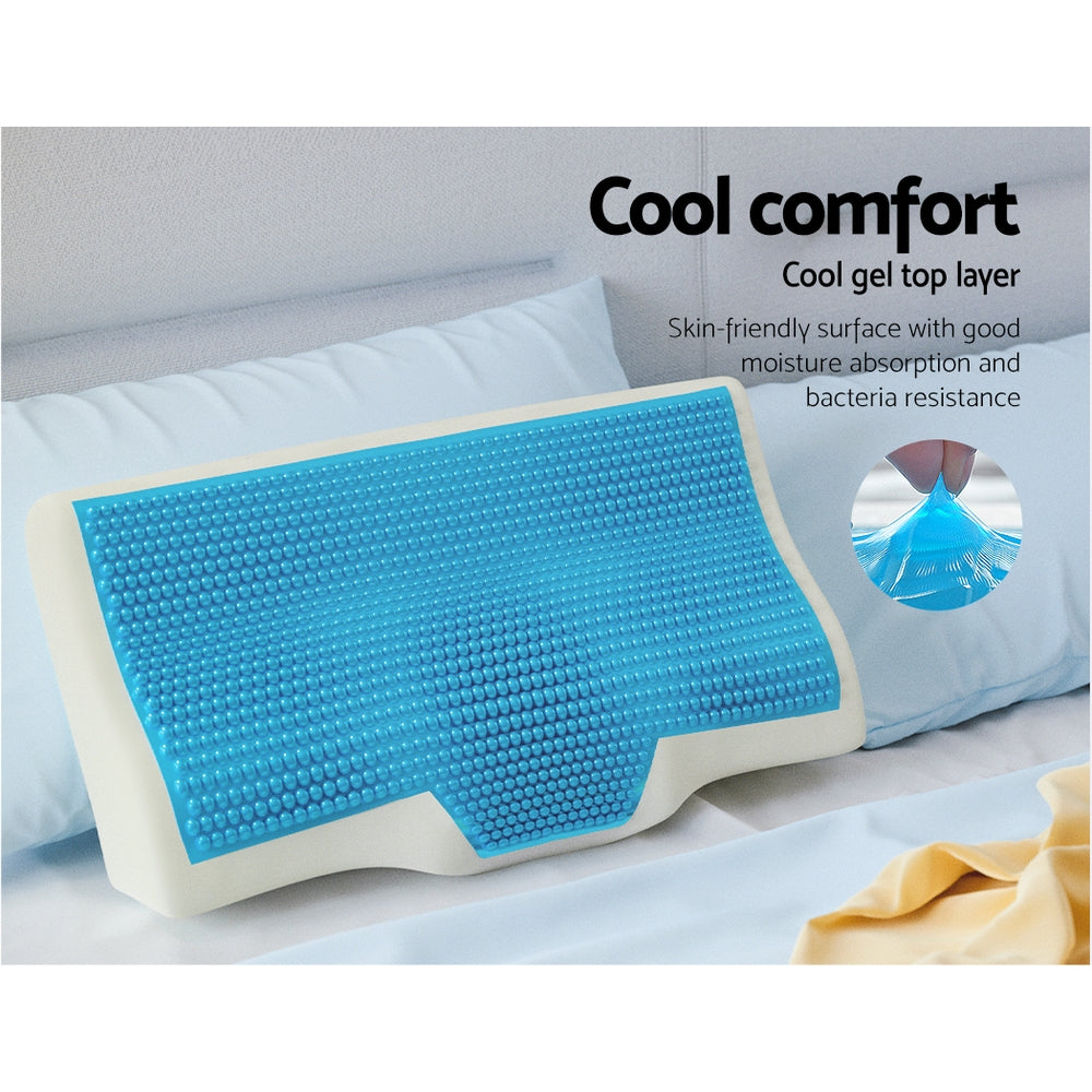Giselle Cervical Pillow Memory Foam Contour Pillow Neck Support Cool Gel