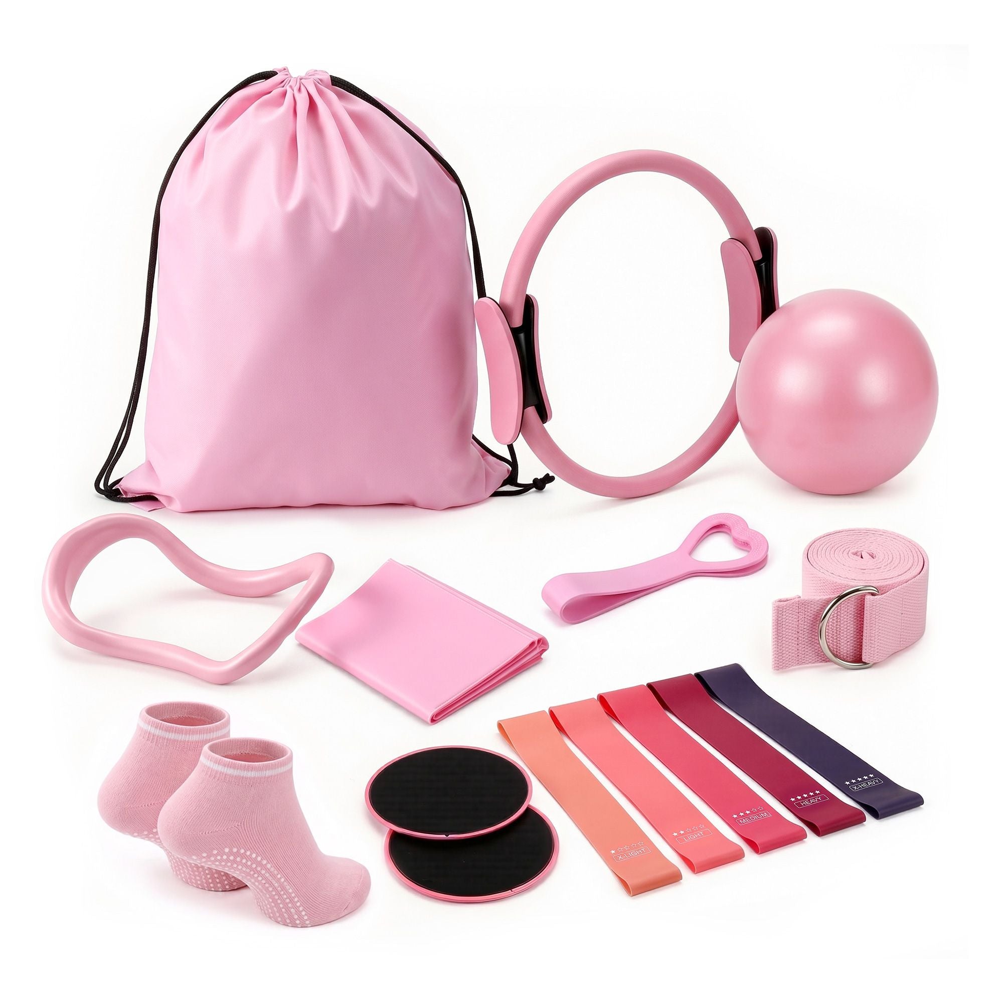 Everfit Pilates Ring Set for Women, 15pcs Home Workout Pilates Eq - PR-A-15PC-PK