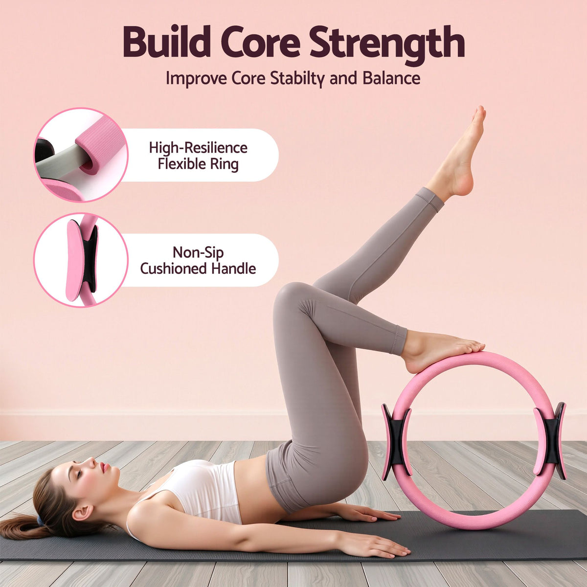 Everfit Pilates Ring Set for Women, 15pcs Home Workout Pilates Eq - PR-A-15PC-PK