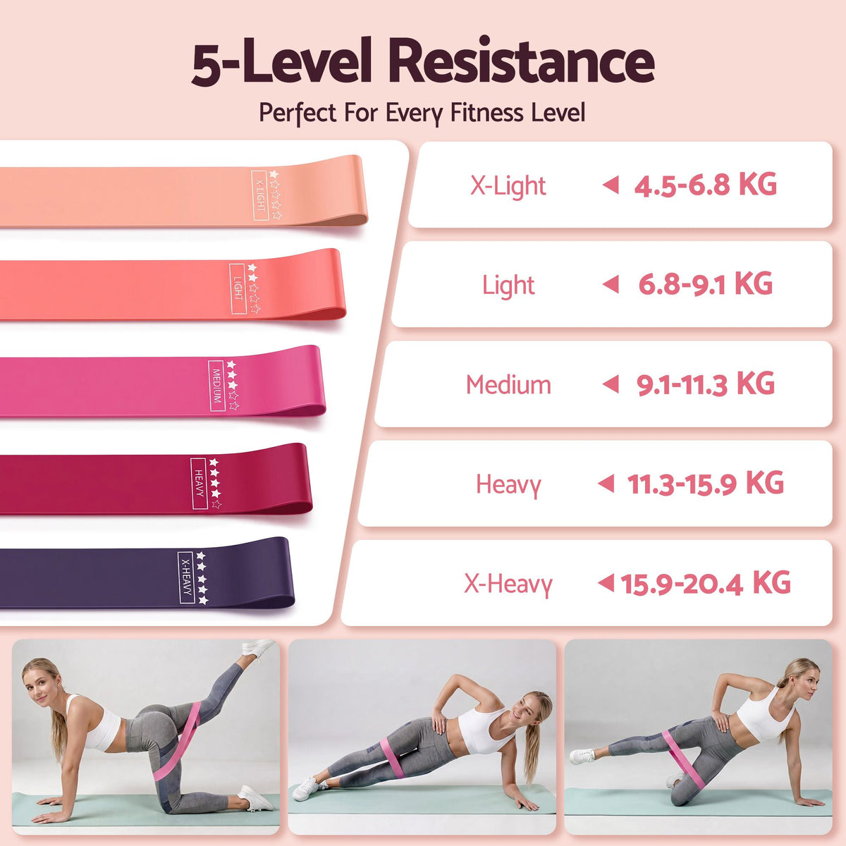 Everfit Pilates Ring Set for Women, 15pcs Home Workout Pilates Eq - PR-A-15PC-PK
