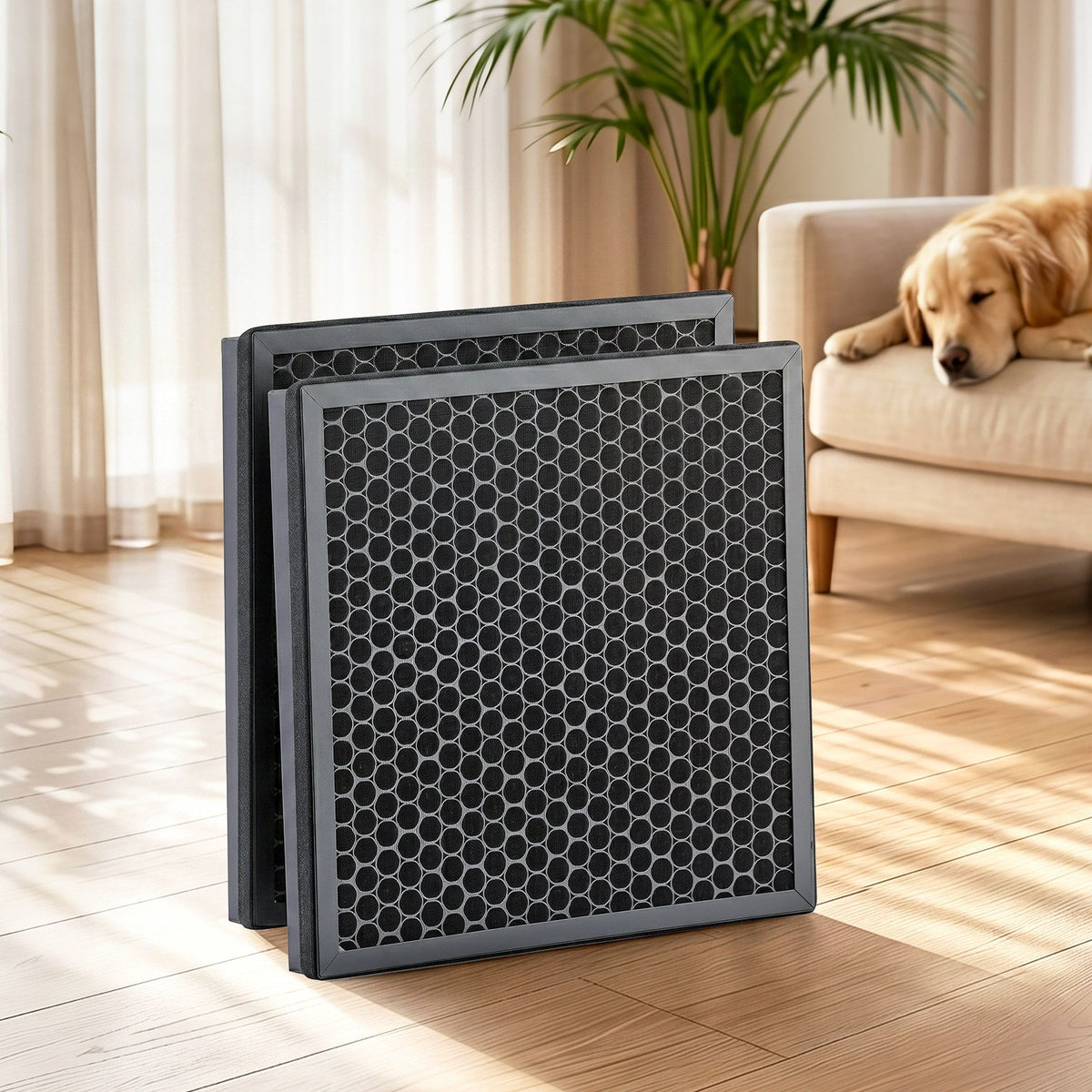 Devanti Air Purifier Filter Replacement H12 HEPA 2 Pack Dual Intake