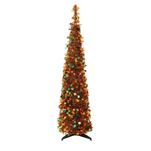 Jingle Jollys 160cm Pop-Up Christmas Tree, Golden Maple Leaf