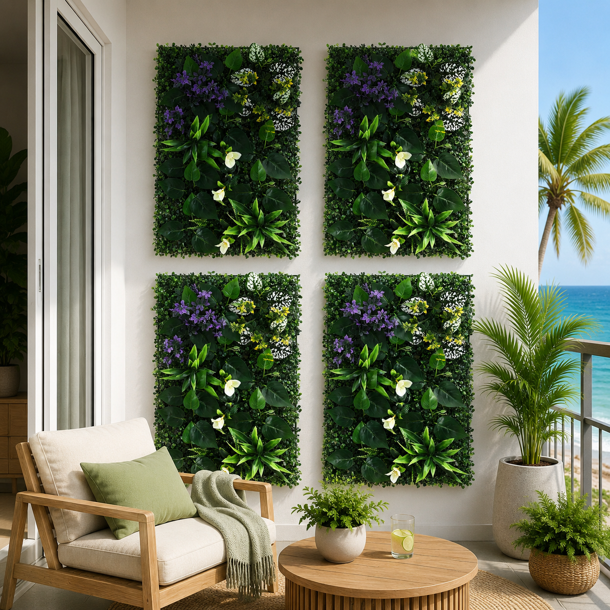 Gardeon 4PCS Artificial Plant Wall Panels 40X60CM Boxwood Panel Hedge Grass Backdrop Backyard Green Decor