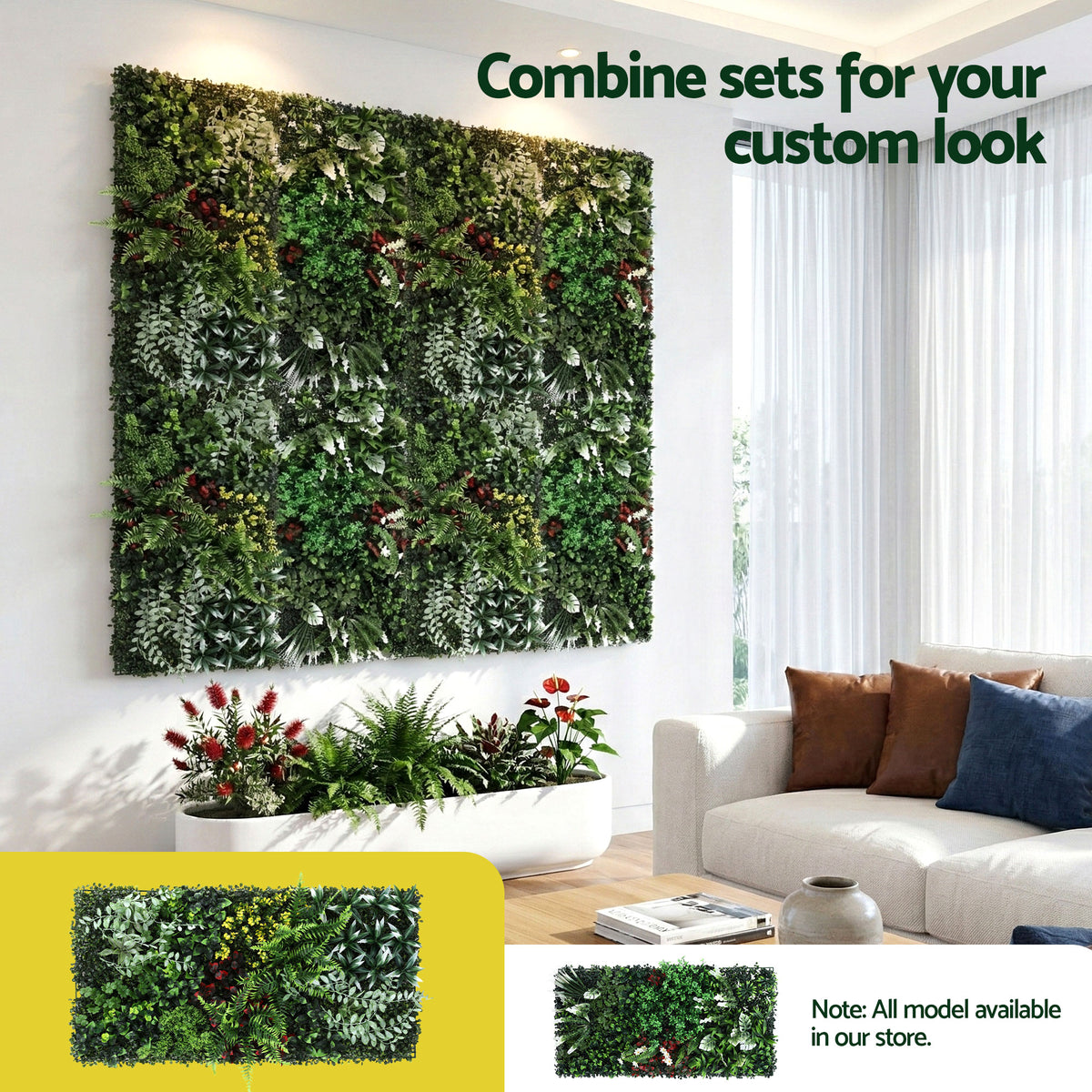 Gardeon Artificial Plant Wall Panels 50X100CM Boxwood Panel Hedge Grass Backdrop Backyard Green Decor
