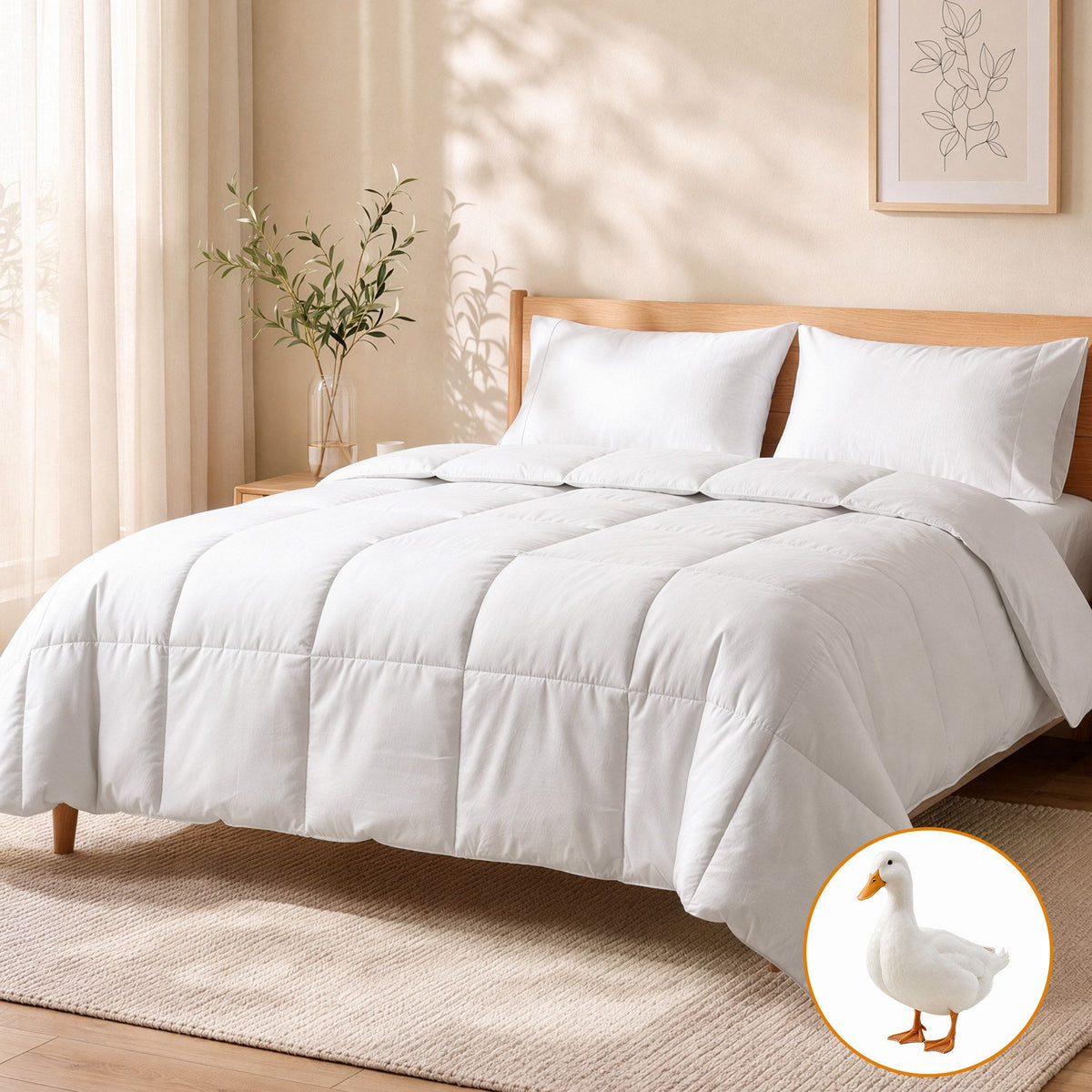Giselle Bedding Double Quilt, 200GSM Summer Duck Down Feather Doona Insert
