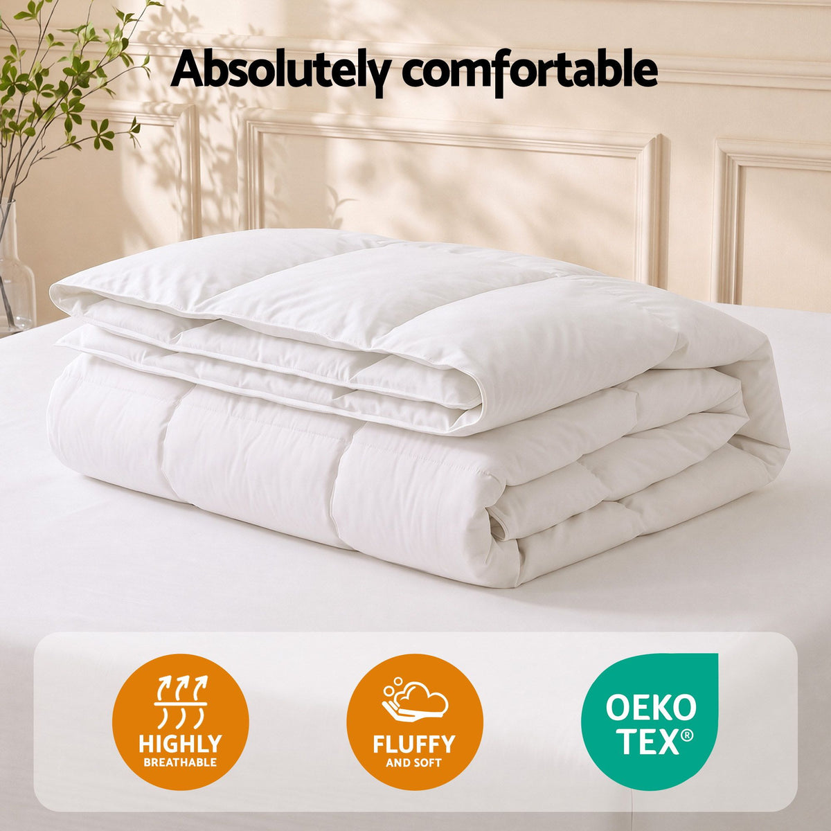 Giselle Bedding Double Quilt, 200GSM Summer Duck Down Feather Doona Insert