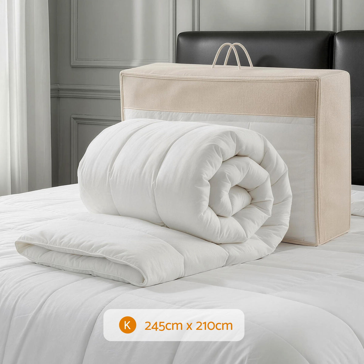 Giselle Bedding Wool Quilt 800GSM Extra Thick King Winter Doo - QUILT-WOOL-800-K