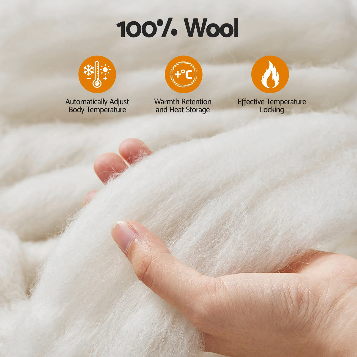 Giselle Bedding Wool Quilt 800GSM Extra Thick Queen Winter - QUILT-WOOL-800-Q