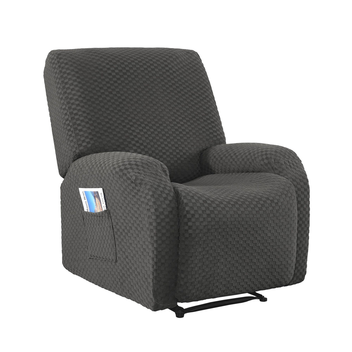 Artiss Recliner Chair Covers with Storage Side Pockets Grey Fabric