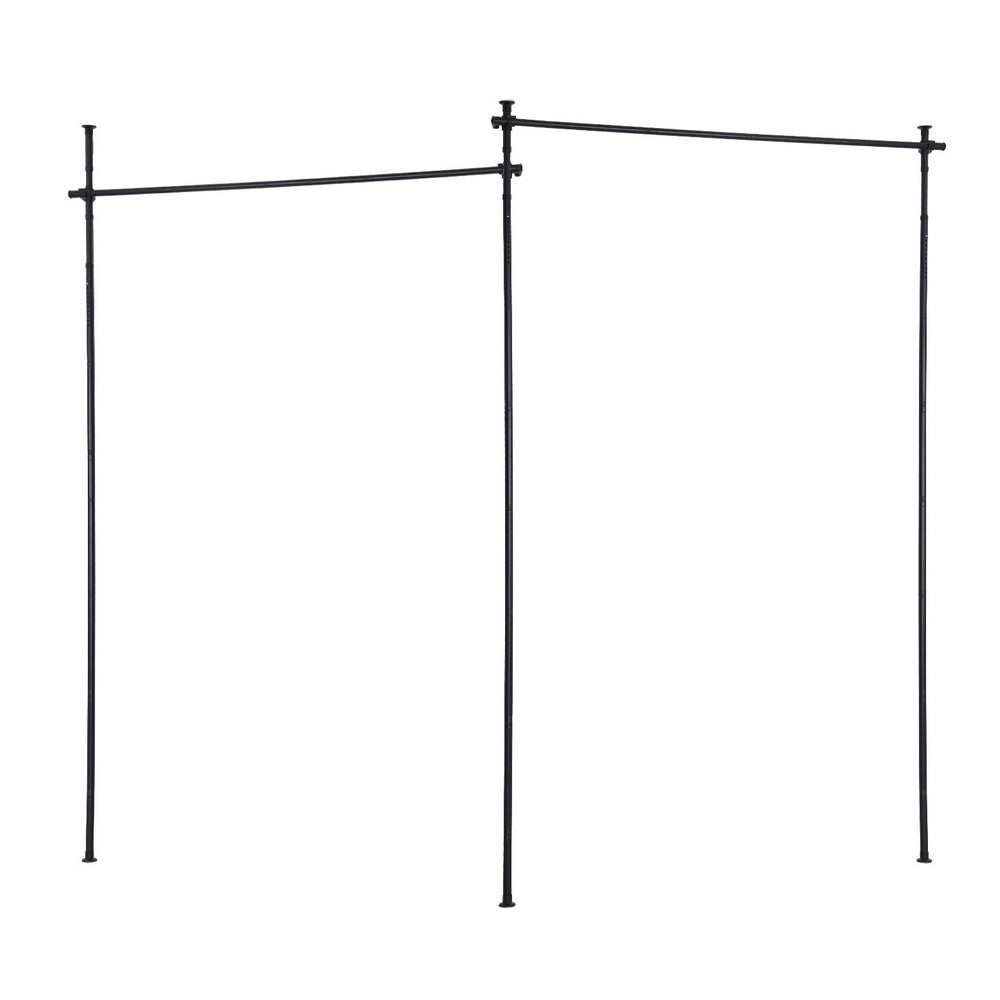 Artiss Room Divider Curtain Rod Extendable Black - RD-E-MET-5R-BK