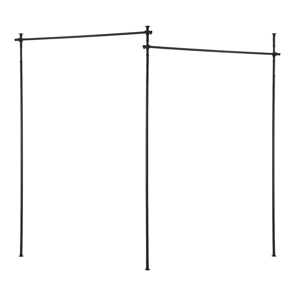 Artiss Room Divider Curtain Rod Extendable Black - RD-E-MET-5R-BK