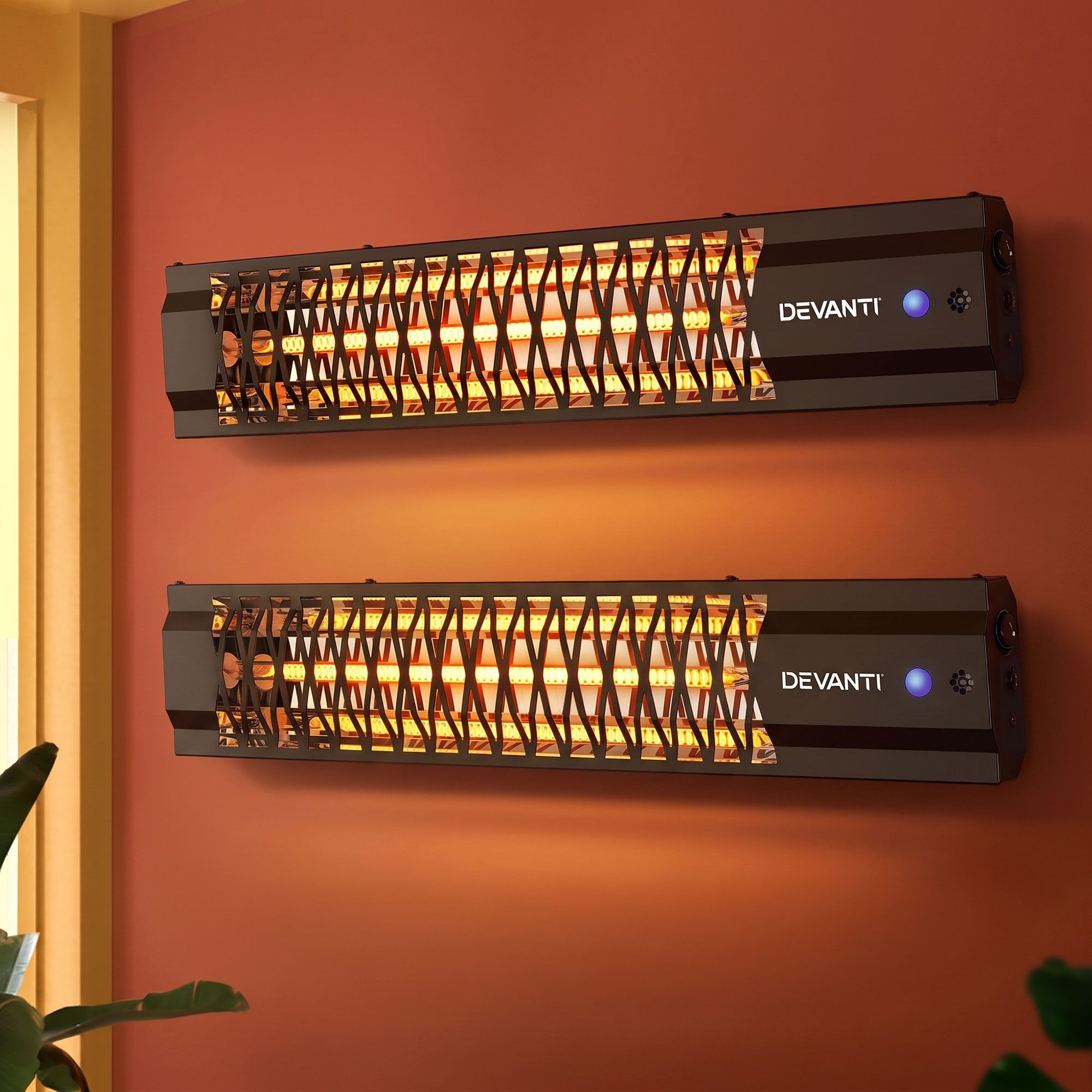 Devanti 2PCS Electric Strip Heater Radiant Infrared Heaters 2000W
