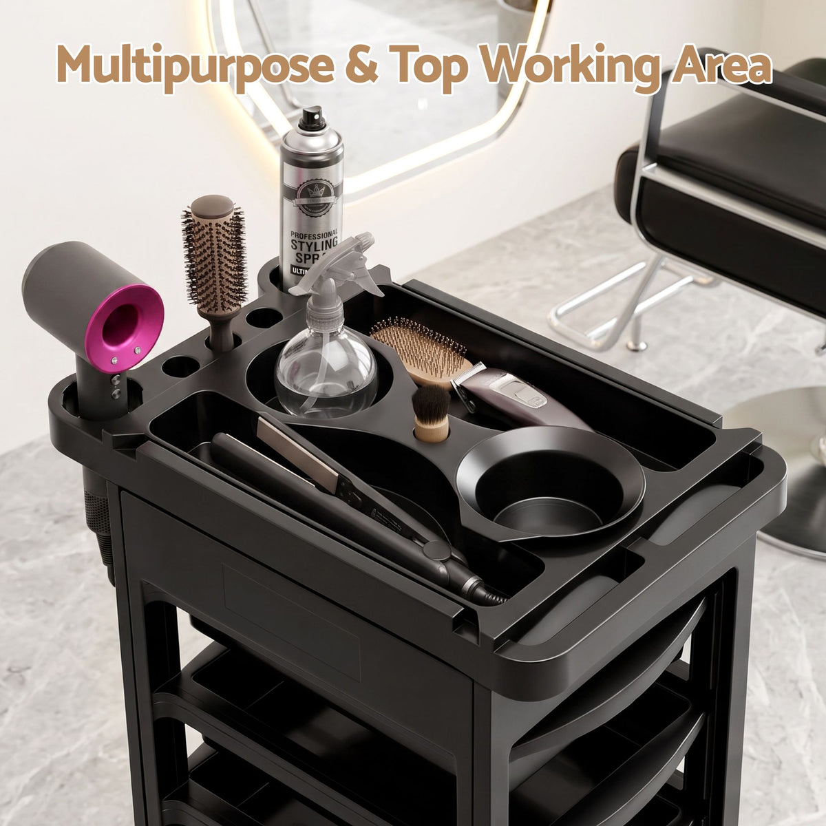 Embellir 6-Tier Salon Trolley Cart on Wheels Barber Mobile Hairdressing Cart