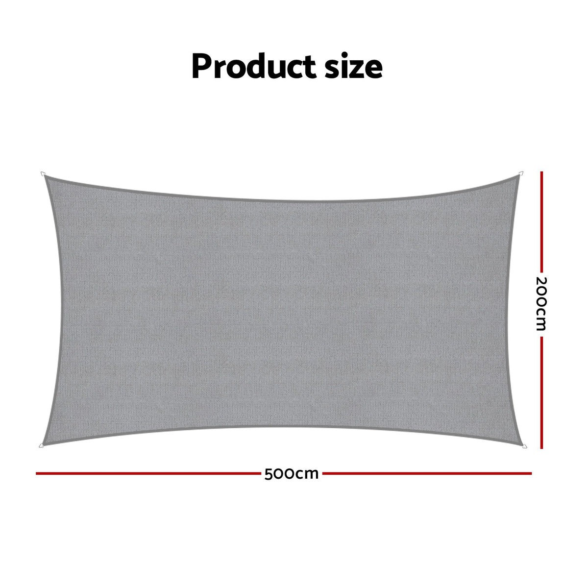 Instahut Sun Shade Sail Cloth 98% UV Block Outdoor Canopy Rectangle 2X5M Grey