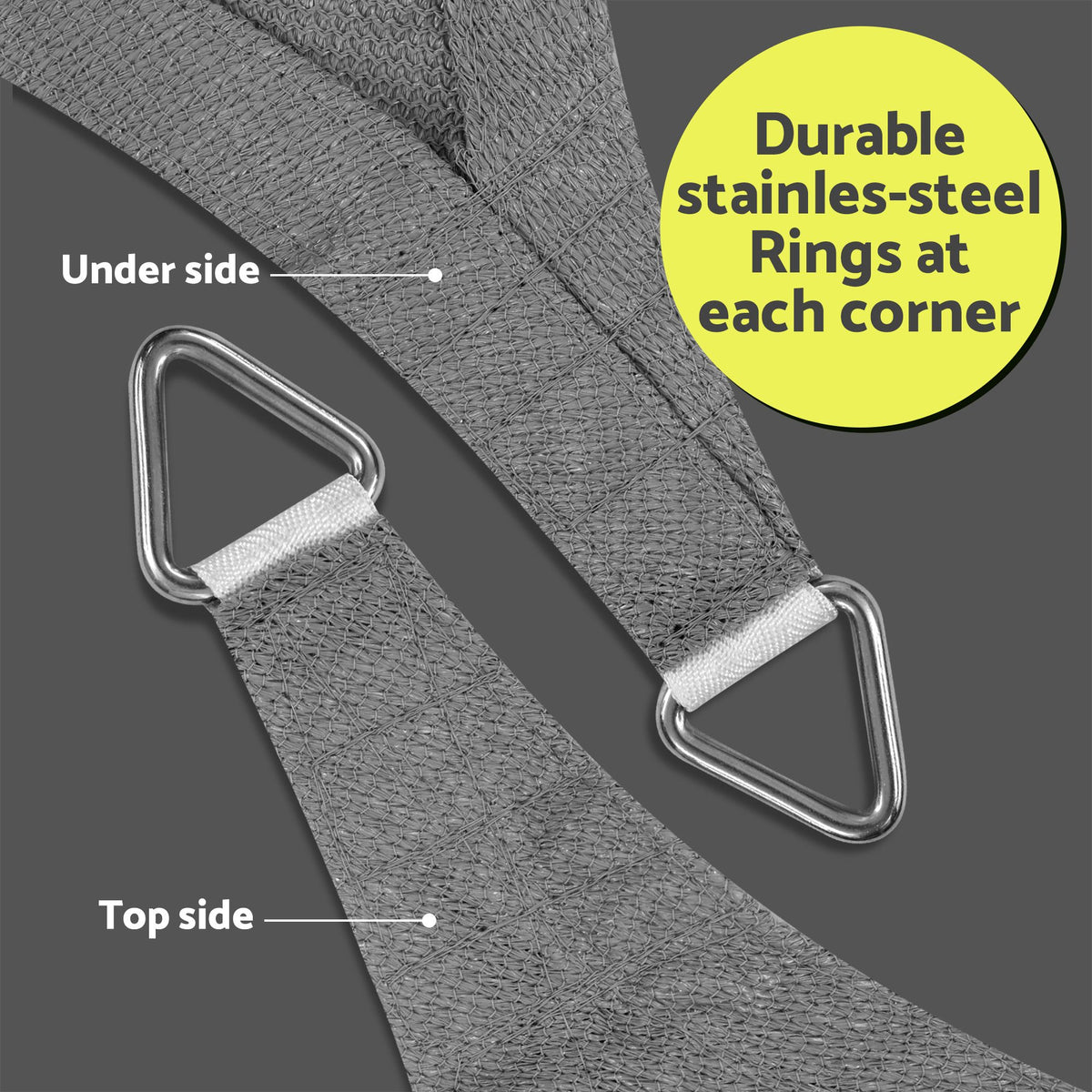 Instahut Sun Shade Sail Cloth 98% UV Block Outdoor Canopy Rectangle 2X5M Grey