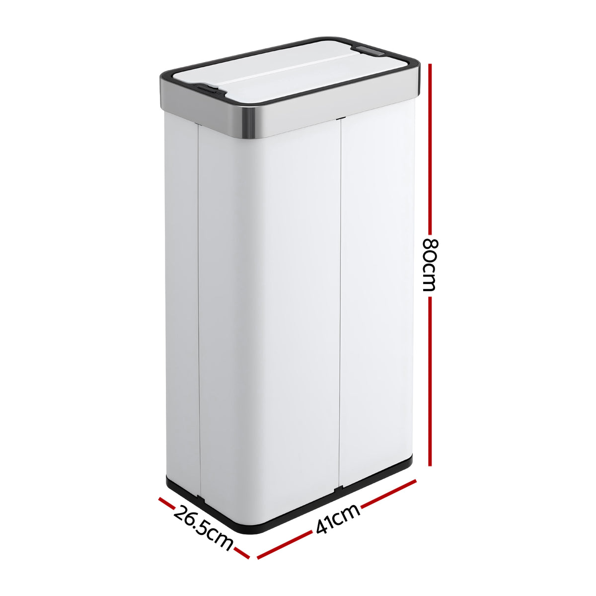 Devanti Rubbish Bin 70L Automatic Sensor Kitchen Bin, Slim Smart - SB-E-70L-WH