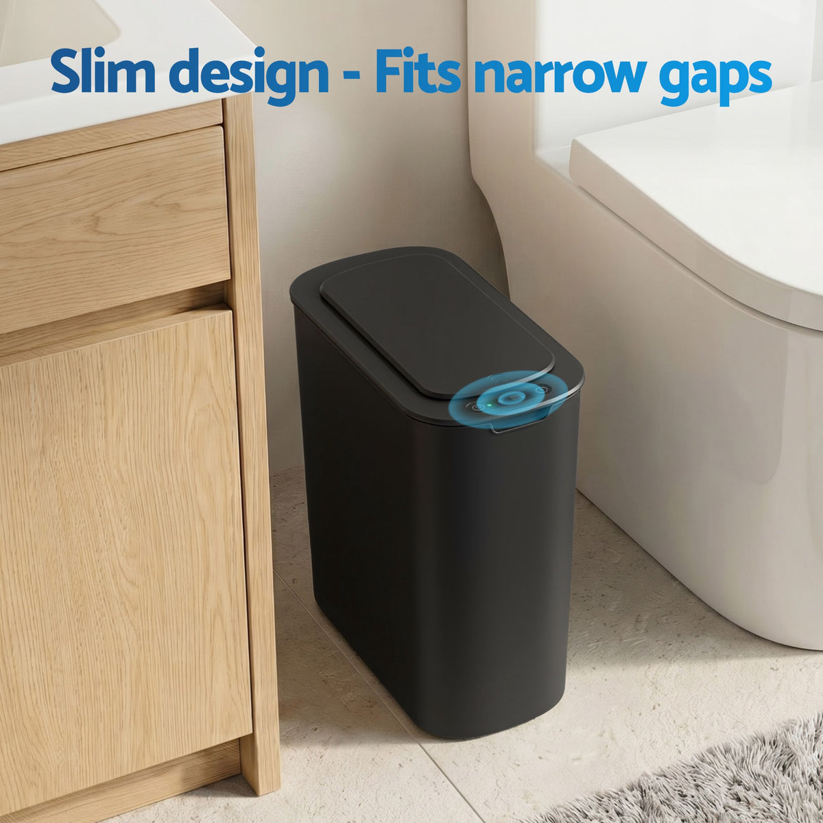Devanti Automatic Trash Bin 2PCS with Lid 11L Motion Sensor - SB-F-11L-BKX2
